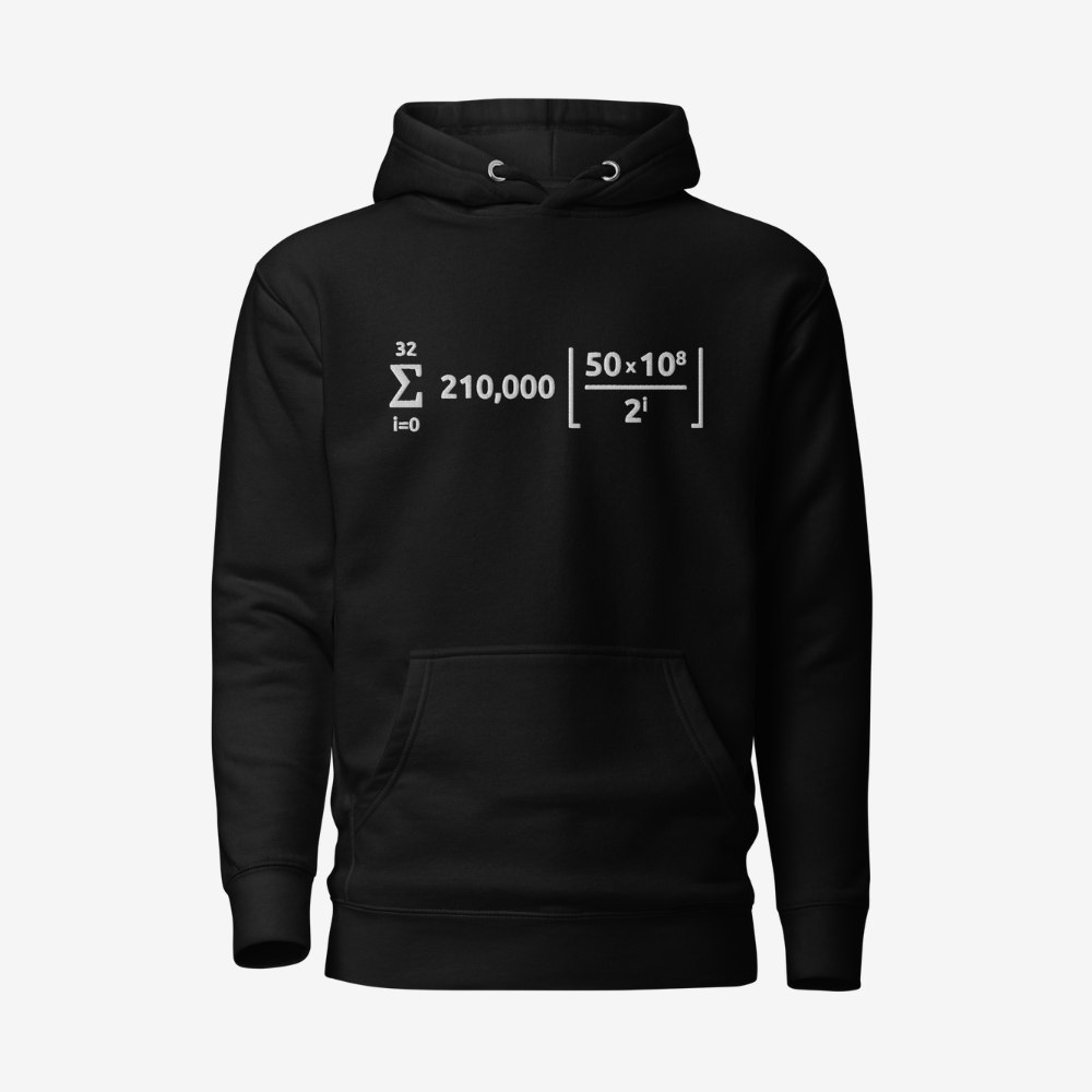 Black Bitcoin Formula Hoodie with embroidered logo