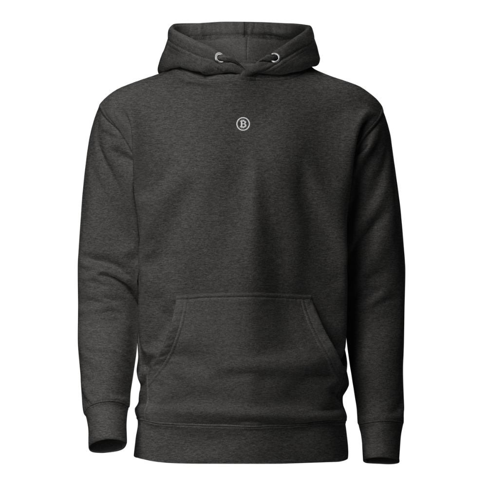 Classic Bitcoin logo hoodie grey