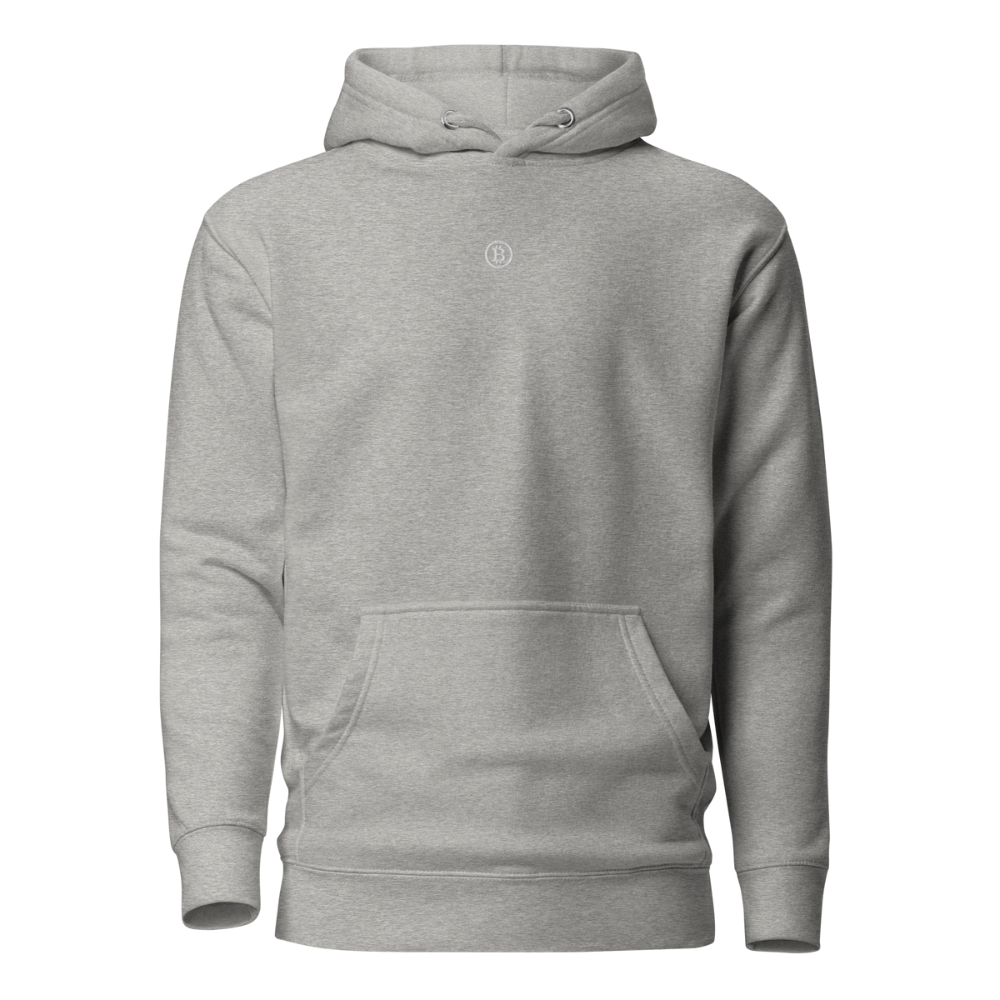 Classic Bitcoin logo hoodie light grey