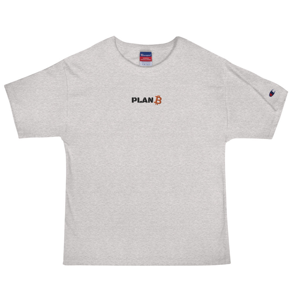PlanB Champion t-shirt oxford grey with ebroiderd PlanB logo.