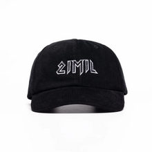 Load image into Gallery viewer, Black corduroy 21mil cap with embroidered logo.
