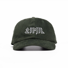 Load image into Gallery viewer, Olive corduroy 21mil cap with embroidered logo.
