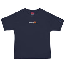 Load image into Gallery viewer, PlanB Champion t-shirt navy blue with embroiderd PlanB logo
